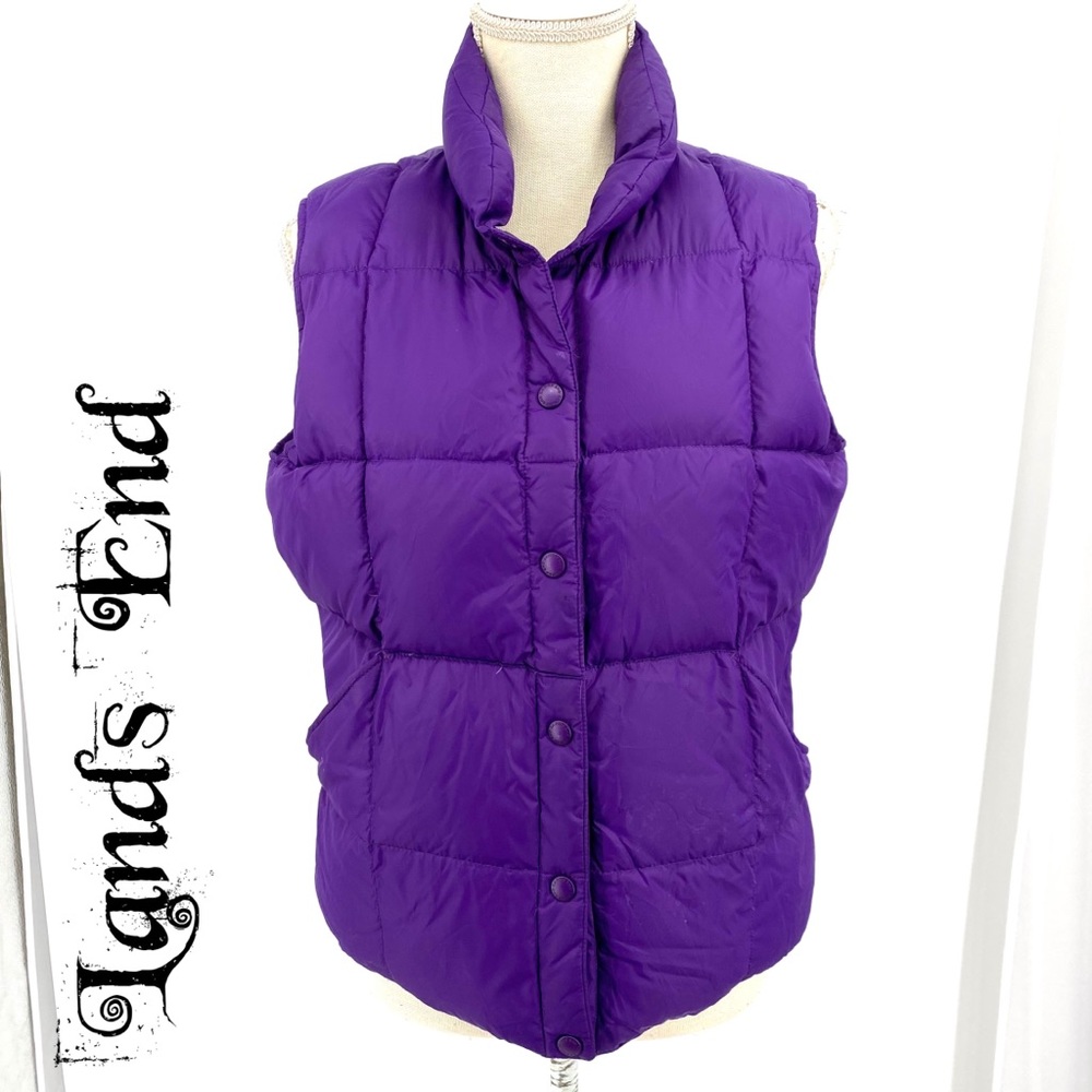 Lands’ End purple sleeveless quilted vest